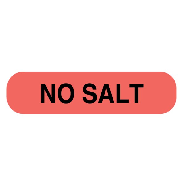 No Salt Label 5/16 x 1-1/4"